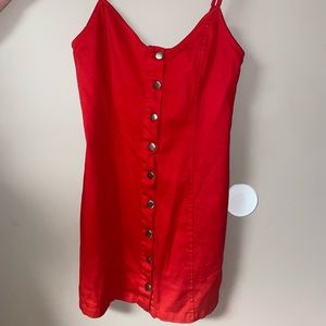 Brand new button up red dress